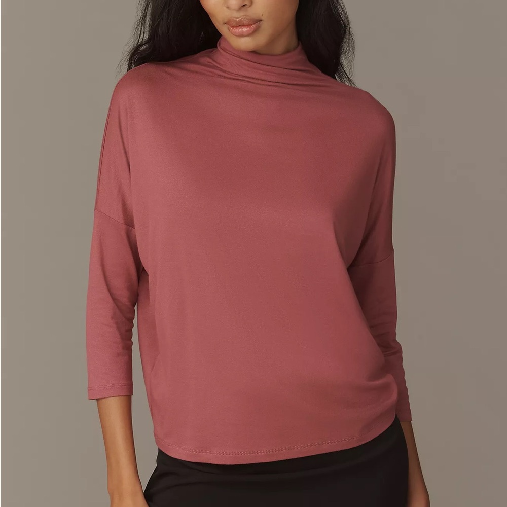 Anthropologie Mauve Turtleneck Top